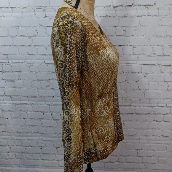 Chico's Long Sleeve Shirt 1/ Medium - Picture 6 of 7